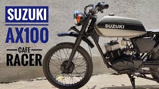 Suzuki max100  SUZUKI ax100  modified  caferacer  2 stoke bike in india [upl. by Winn]