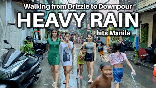 Its Raining in Manila Heavy Rain Walk with Real 3D Rain Sounds 4K HDR [upl. by Hoenack]