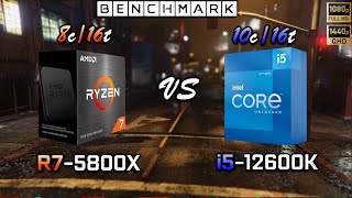 Ryzen 7 5800X vs Intel i5 12600K Benchmark  Test in 8 Games [upl. by Shermy]