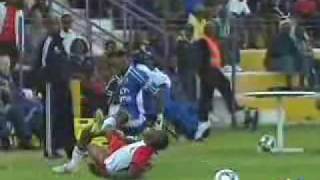 SHOCKING leg break  Oupa Ngulube vs Black Aces [upl. by Ambur858]