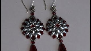 Sidonias handmade jewelry  Superduo Victorian Earrings tutorial [upl. by Anomis]