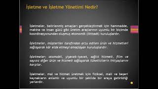 İşletme Yönetimi 1 Ders [upl. by Annayad]