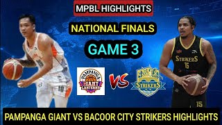 MPBL HIGHLIGHTS  PAMPANGA VS BACOOR CITY  GAME 3  FINALS BEST OF 5 SERIES mpbl [upl. by Enyad]