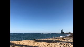 video Barcelona 4k La Barceloneta playa beach Walk Relax [upl. by Lieberman]