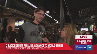 More than 400 fans celebrate Diamondbacks win at Phoenix watch party [upl. by Sherm981]