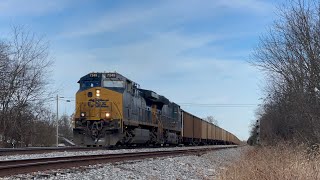 CSX CM44AC 7249 w Nice K5LA Leads C30716 Coal Loads on 111923 [upl. by Bum757]