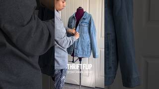 thriftflip ♻️✂️ bridal Denim Jacket sewingtutorial wife upcycler [upl. by Corilla711]