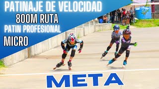 Llegada muy CERRADA carrera 800m ruta MICRO patín Profesional patinaje de velocidad [upl. by Milano]