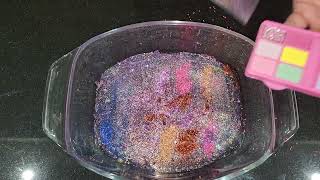 Mixing Slime with glitters amp makeup asmr makeup satisfyingvideo [upl. by Yonit]