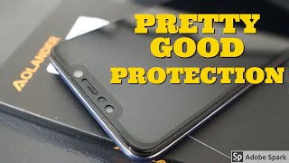 Pocophone F1 Tempered GlassScreen Protector Install and Review [upl. by Nrubyar]