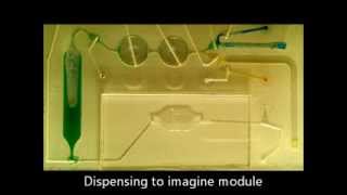 ALine Inc Demonstration Microfluidic metering mixing debubbling and dispensing M2D2 [upl. by Fem]