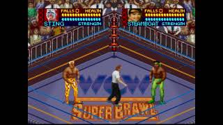 WCW SuperBrawl Wrestling SNES  Sting vs Ricky quotThe Dragonquot Steamboat [upl. by Aitropal]