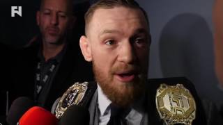 UFC 205 Conor McGregor PostFight Scrum  Calls for Ownership Stake in UFC [upl. by Eissirhc162]