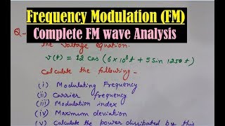 Frequency Modulation FM Modulation FM Wave Equation Modulation Index of FM  Frequency Deviation [upl. by Bucella]