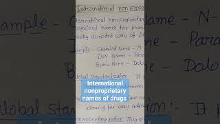 International nonproprietary names of drugs pharmacovigilance names drugs [upl. by Lansing993]