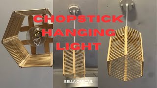 Hanging Light make from Chopstick craft art design diy craftyideas lamp decoration [upl. by Mckale]