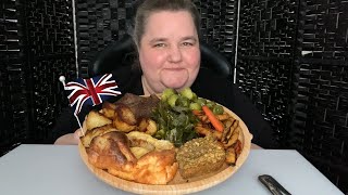 British Sunday Roast Beef MUKBANG [upl. by Adym122]