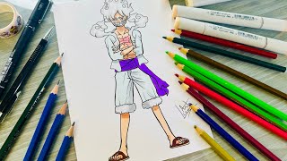 Como Desenhar o LUFFY GEAR 5 Corpo Inteiro  Gomu Gomu no MiGear Fifth  Passo a passo [upl. by Lathrope]