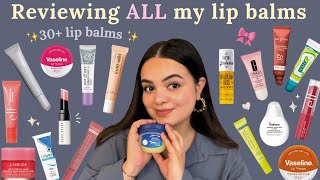 Reviewing ALL my lip balms 💛🎀 Starting from Rs75 only 💸 popular lip balms affordable amp expensive 👄 [upl. by Ahsetan]