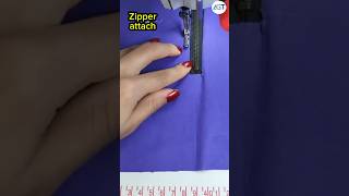 টপ সেন্টার জিপার এটাচ করার পদ্ধতি  exposed zipper youtubeshorts viralvideo zipperattach [upl. by Einnej]