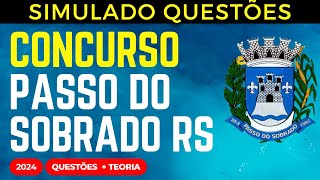 SIMULADO QUESTÕES Passo do Sobrado RS Lei Orgânica Municipal Aula 03 2024 [upl. by Anaeg]