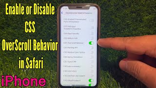 How to Enable or Disable CSS OverScroll Behavior in Safari on iPhone X [upl. by Niala933]