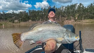 Catching GIANT Barramundi in a new Lake [upl. by Namrak51]