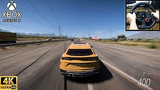 Lamborghini Urus Max Speed 400kmh  Forza Horizon 5 XSX 4K G29 Gameplay [upl. by Allina]