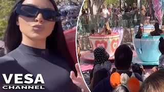 Crowd forced to wait as Kardashian family enjoy teacups at Disneyland [upl. by Shiekh84]