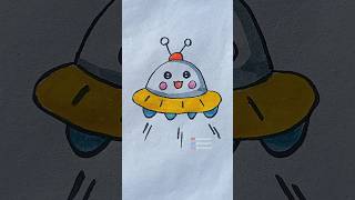 alien Space ship drawing kids how to Draw Rocket alian youtubeshorts art [upl. by Belmonte920]