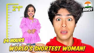 I spent 24 Hours With Worlds Shortest Woman  Stokes Twins Hindi  Stokes Twins Challenge In Hindi [upl. by Suertemed]