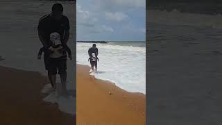 Senu has gone to the seashore of Marawila🌊😍😊බලන්නකො ලස්සනyoutubeshorts travel youtube [upl. by Aeresed]