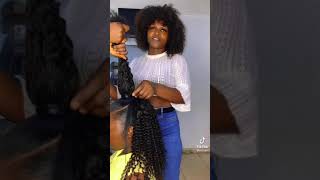 Chignon avec tissage derrière abonne toi pour plus de vidéo [upl. by Repohtsirhc]