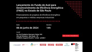 Lançamento do Fundo de Aval para Desenvolvimento da Eficiência Energética no estado de São Paulo [upl. by Ahsitak]