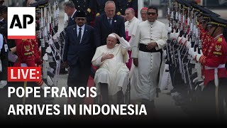 LIVE Pope Francis arrives in Indonesia to start the longest trip of his pontificate [upl. by Ruosnam861]