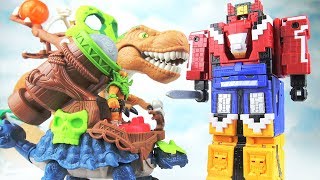 Bad guy Dinosaurs Attack Animals GoPower Rangers Cube Animal King Robot Defeat Dinosaurs 애니멀킹 공룡 [upl. by Wakefield574]