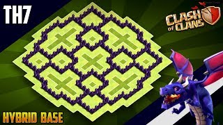 New Ultimate TH7 HYBRIDTROPHYdefense Base 2019 Town Hall 7 Hybrid Base Design  Clash of Clans [upl. by Hyams669]