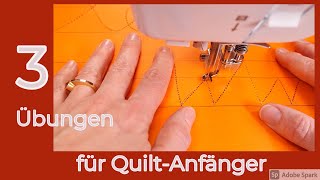 3 QuiltÜbungen für Anfänger  Quilten lernen an der Nähmaschine [upl. by Swetiana]