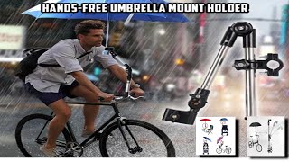 Bicycle HandsFree Umbrella Mount Holder  Stroller or Wheelchair Umbrella Stand [upl. by Ellehcar323]