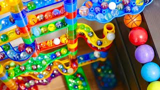 Marble Run Mine labyrinth course in a deep valley Can you get to the bottom without fallingASMR [upl. by Viviane]