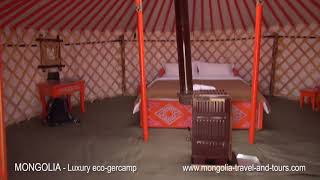 MONGOLIA  Luxury and eco friendly ger yurt camp  By Mongolia Travel amp Tours [upl. by Drye523]