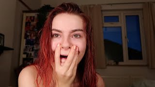 impulsively dying my hair bright red  friends reaction mini vlog [upl. by Jenelle357]