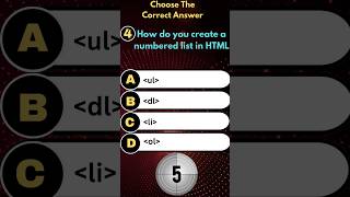 HTML Interview Question  Numbered List In HTML  MCQ Question HTML  ‎codewithquiz1 coding [upl. by Assele]