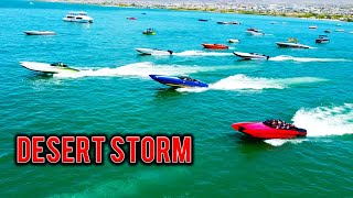 2041 mph Fast boat breaks record Desert Storm Lake Havasu [upl. by Llerrehc]