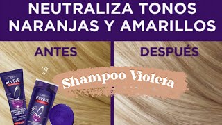 Elimina el tono naranja  RESEÑA shampoo matizador Loreal paris [upl. by Lleynod]