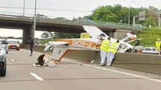 3 personnes tuées dans laccident dun avion tombé sur une autoroute en France [upl. by Maren]