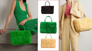 Bottega Veneta bag Arco shearling tote green yellow [upl. by Ayom47]