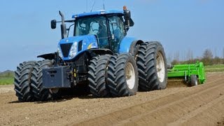 New Holland T7030 met AVR GEForce 8 rijenfrees  Franzen Landbouw [upl. by Marguerie]