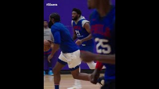 James Harden participated in today’s scrimmage at Sixers practice amp he teamed up with Joel Embiid [upl. by Petuu332]