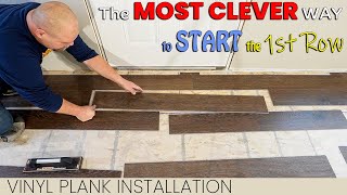 The MOST CLEVER Way to Start the First Rows  Vinyl Plank Installation [upl. by Suedaht]